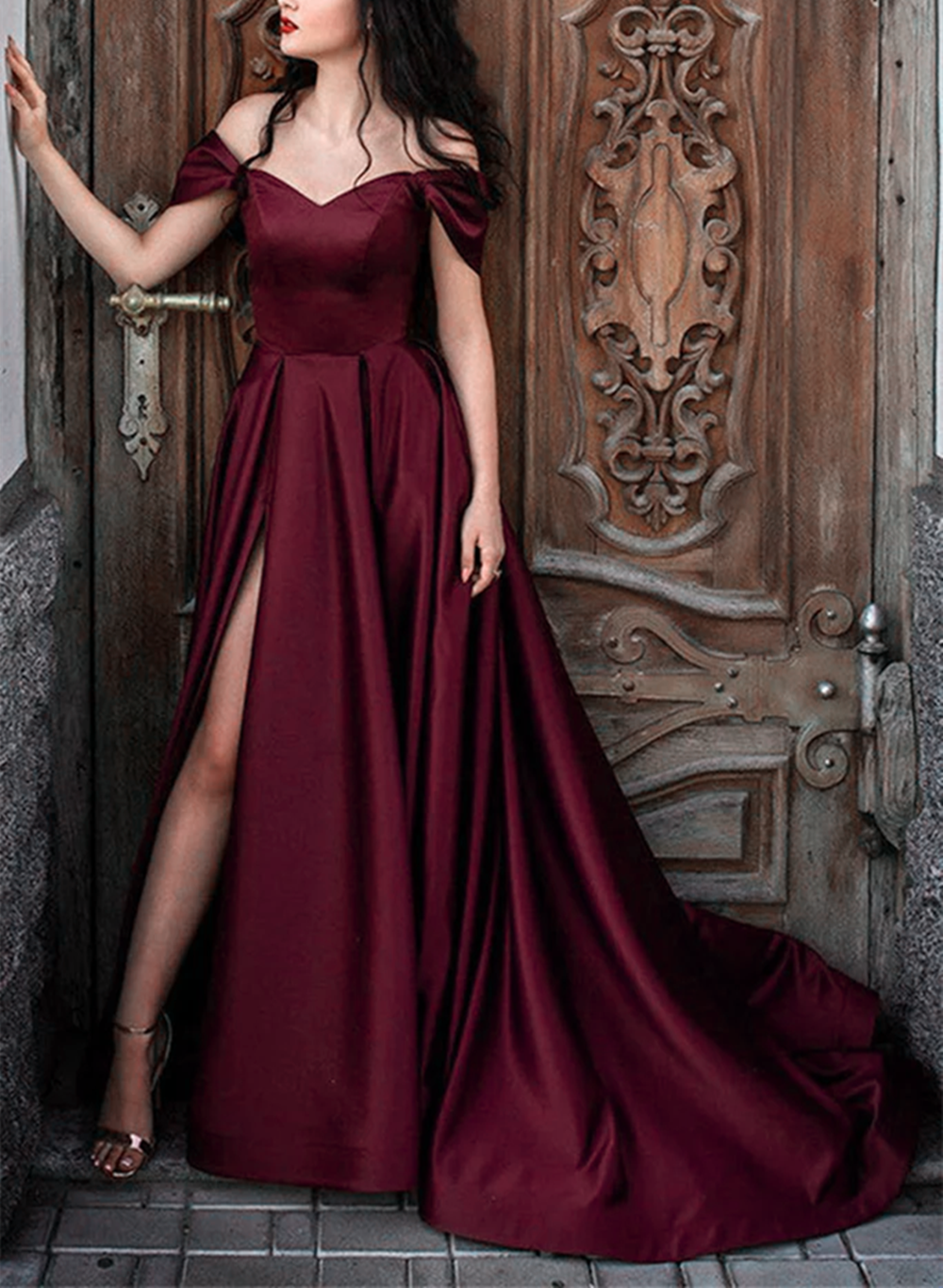 red wine dress